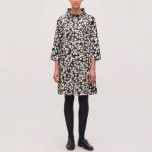 Cos A-line Raised Collar Printed Dress With Pockets Size 6